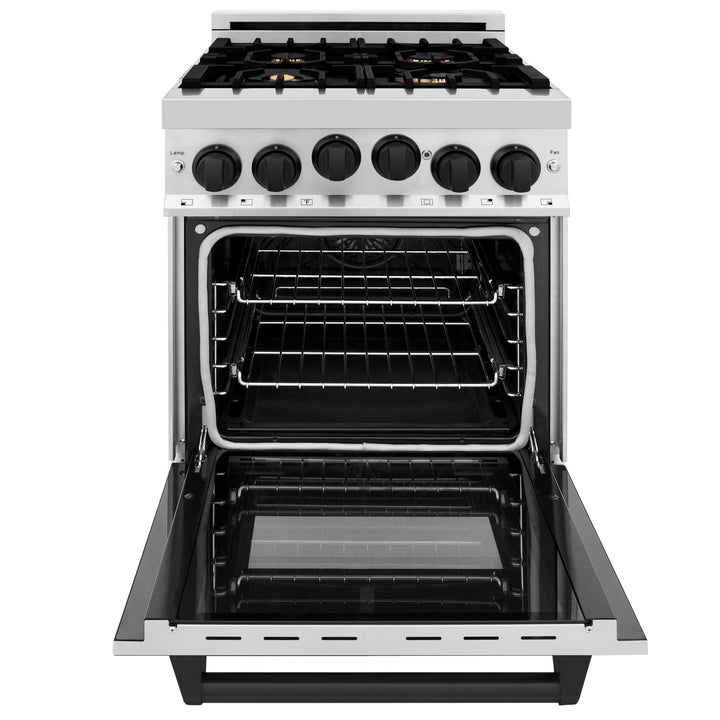 ZLINE KITCHEN AND BATH RGZ24CB ZLINE Autograph Edition 24" 2.8 cu. ft. Range with Gas Stove and Gas Oven in Stainless Steel with Accents Color: Champagne Bronze