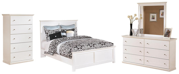 ASHLEY FURNITURE PKG002785 Queen Panel Bed With Mirrored Dresser and 2 Nightstands