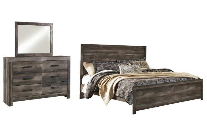 ASHLEY FURNITURE PKG005146 King Panel Bed With Mirrored Dresser