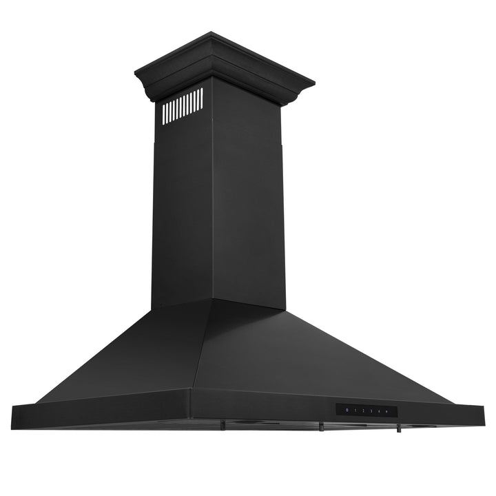 ZLINE KITCHEN AND BATH BSKBNCRN24 ZLINE Convertible Vent Wall Mount Range Hood in Black Stainless Steel with Crown Molding Size: 24 Inch