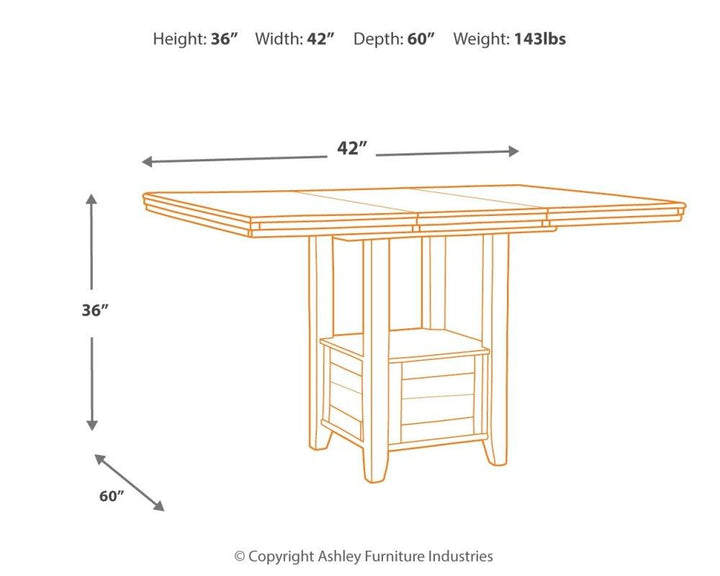 ASHLEY FURNITURE PKG002071 Counter Height Dining Table and 4 Barstools