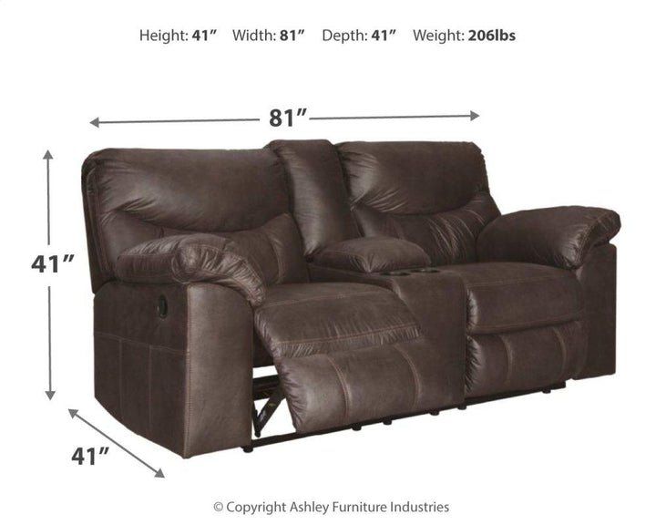 ASHLEY FURNITURE 3380394 Boxberg Reclining Loveseat With Console