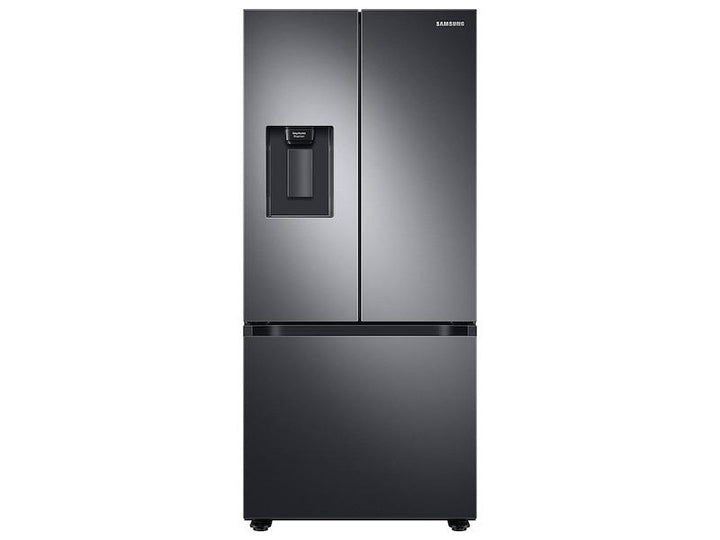 SAMSUNG RF22A4221SG 22 cu. ft. Smart 3-Door French Door Refrigerator with External Water Dispenser in Fingerprint Resistant Black Stainless Steel