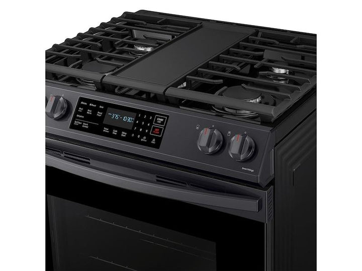 SAMSUNG NX60T8311SG 6.0 cu. ft. Smart Slide-in Gas Range with Convection in Black Stainless Steel