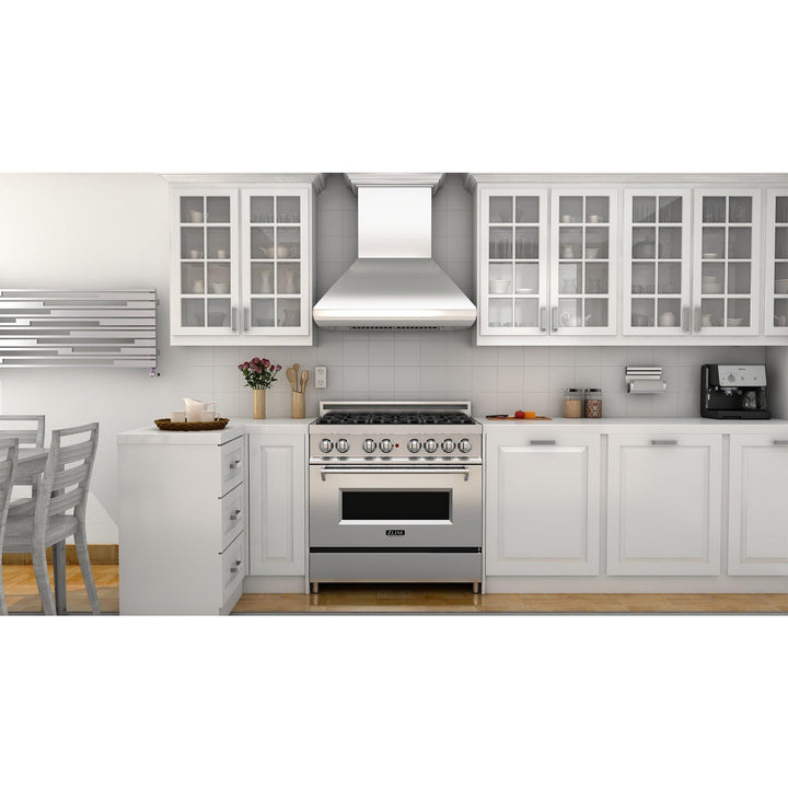 ZLINE KITCHEN AND BATH 587CRN30 ZLINE Professional Convertible Vent Wall Mount Range Hood in Stainless Steel with Crown Molding Size: 30 Inch