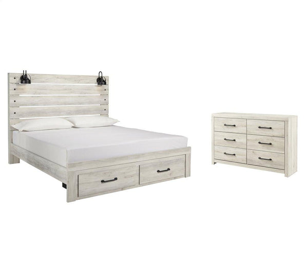 ASHLEY FURNITURE PKG003043 King Panel Bed With 2 Storage Drawers With Dresser