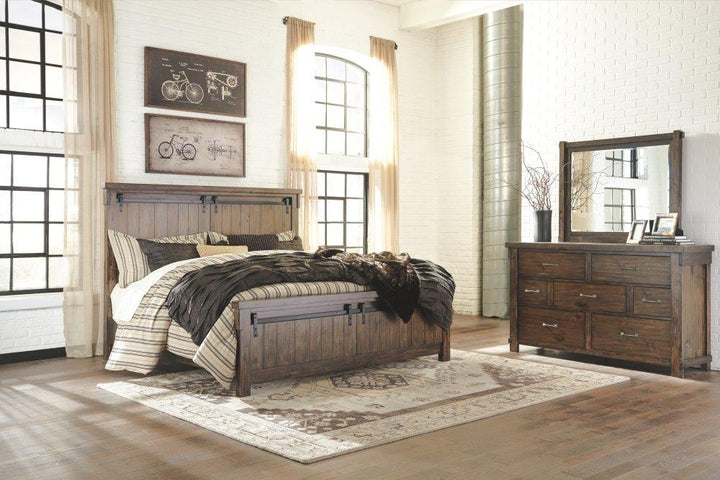 ASHLEY FURNITURE PKG006352 King Panel Bed With Mirrored Dresser