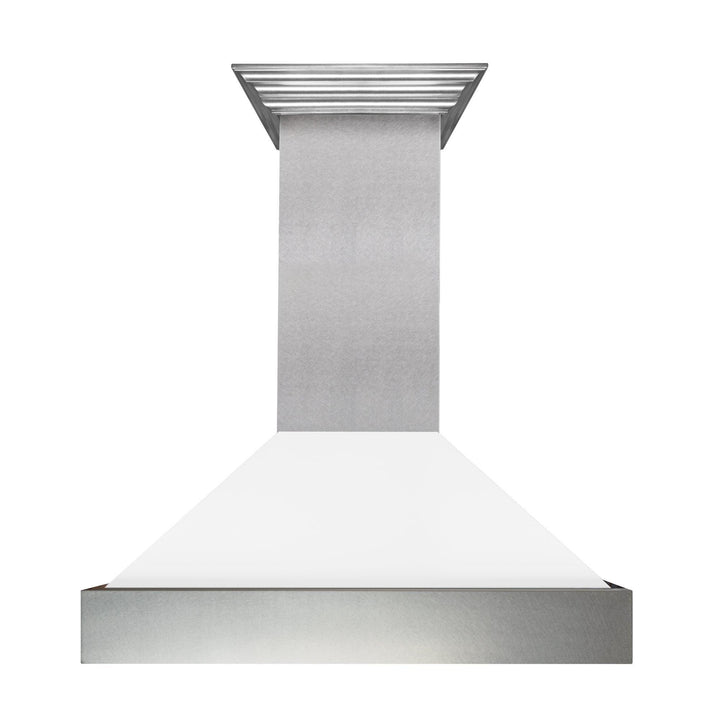 ZLINE KITCHEN AND BATH 8654WM30 30" Ducted DuraSnow R Stainless Steel Range Hood with White Matte Shell