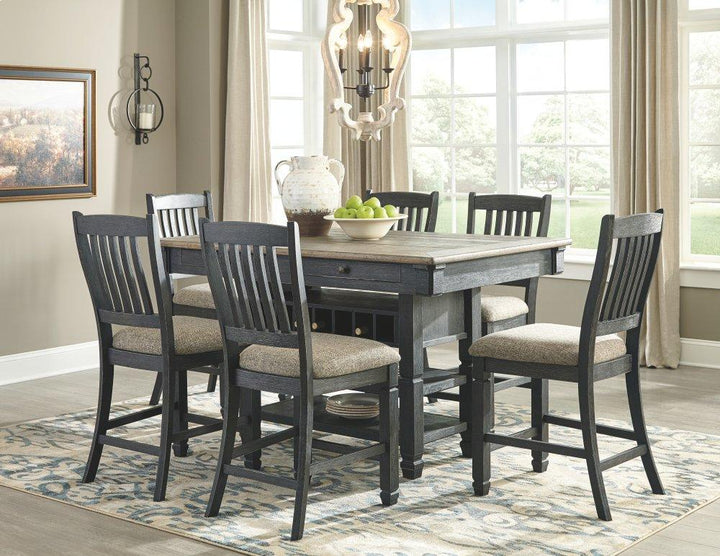 ASHLEY FURNITURE D736D5 Tyler Creek Counter Height Dining Table and 6 Barstools