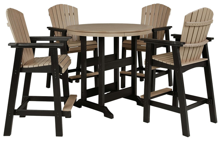 ASHLEY FURNITURE PKG009513 Outdoor Bar Table and 4 Barstools