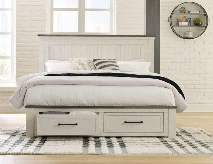ASHLEY FURNITURE B784B4 Brewgan King Panel Storage Bed
