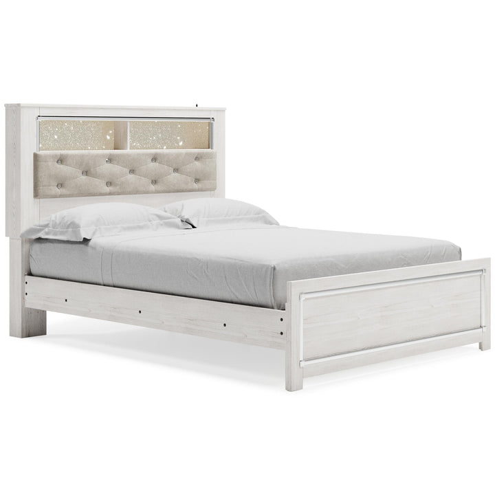 ASHLEY FURNITURE PKG009433 Queen Panel Bookcase Bed With Mirrored Dresser and Chest