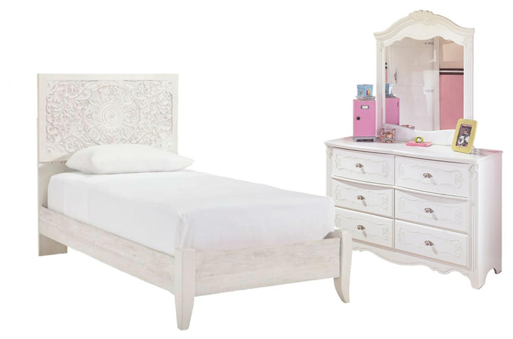 ASHLEY FURNITURE PKG002876 Twin Panel Headboard With Mirrored Dresser