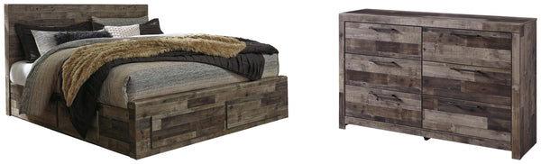 ASHLEY FURNITURE PKG003278 King Panel Bed With 6 Storage Drawers With Dresser
