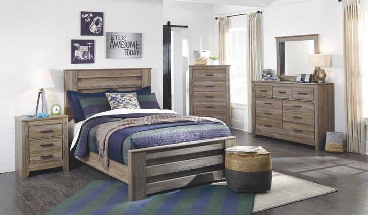 ASHLEY FURNITURE PKG003986 Full Panel Bed With Mirrored Dresser, Chest and Nightstand