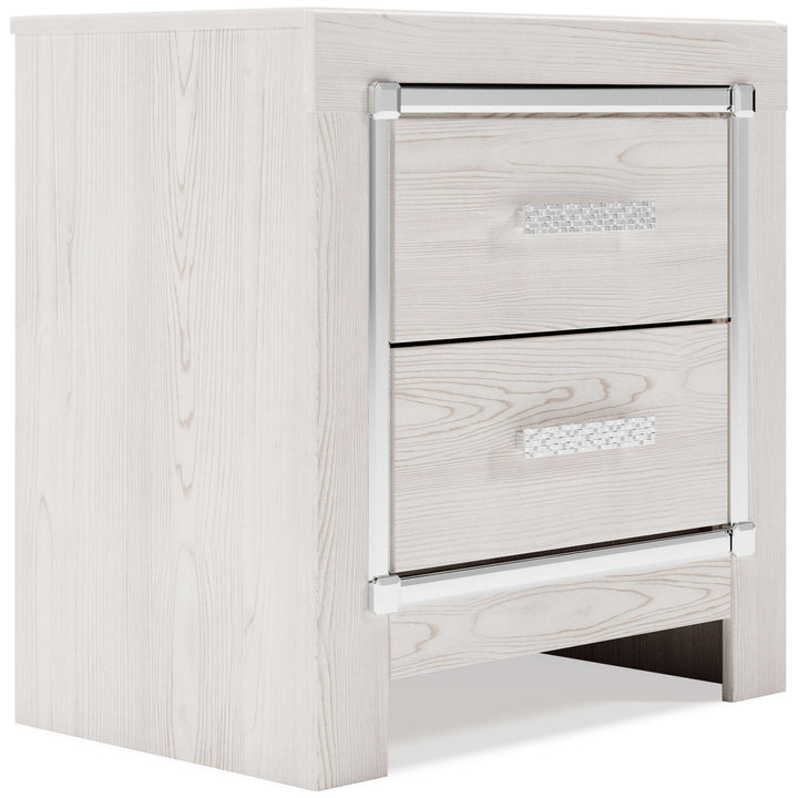 ASHLEY FURNITURE PKG009422 Queen Panel Bed With Mirrored Dresser, Chest and Nightstand