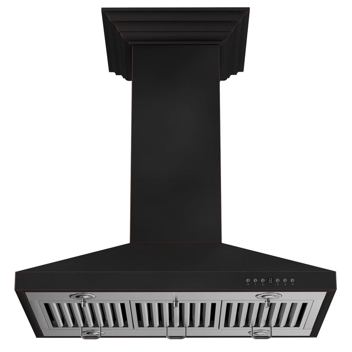 ZLINE KITCHEN AND BATH 8KL3IB36 ZLINE 36" Designer Series Oil-Rubbed Bronze Island Mount Range Hood