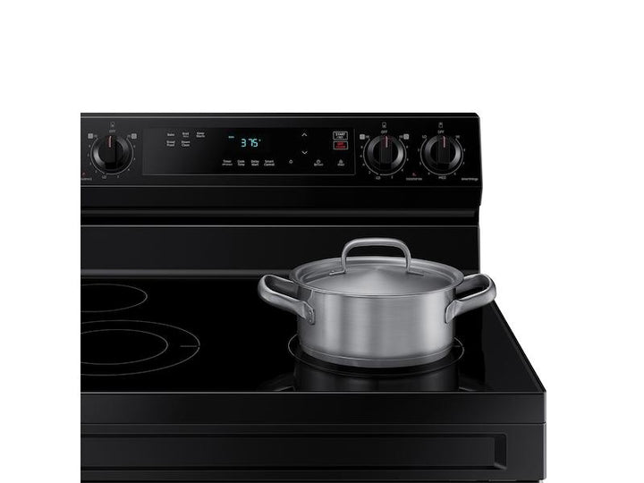 SAMSUNG NE63A6111SB 6.3 cu. ft. Smart Freestanding Electric Range with Steam Clean in Black