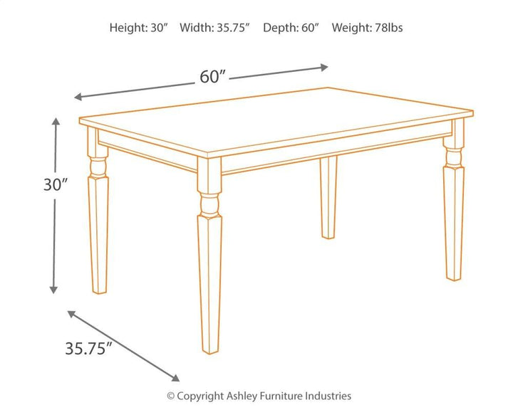 ASHLEY FURNITURE PKG000287 Dining Table and 4 Chairs and Bench