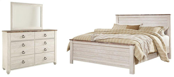 ASHLEY FURNITURE PKG004325 California King Panel Bed With Mirrored Dresser