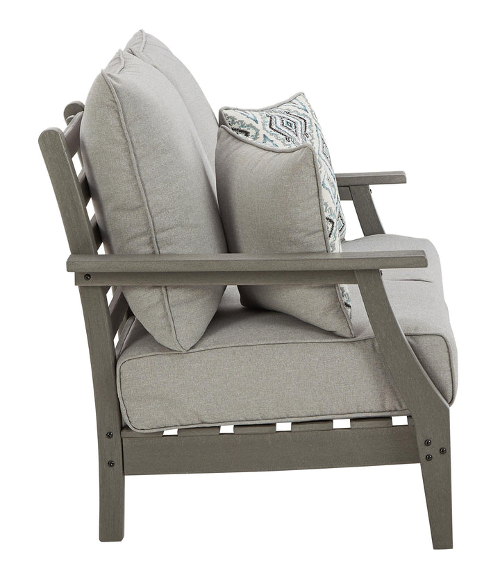 ASHLEY FURNITURE PKG011422 Outdoor Sofa and Loveseat With 2 Lounge Chairs and End Table