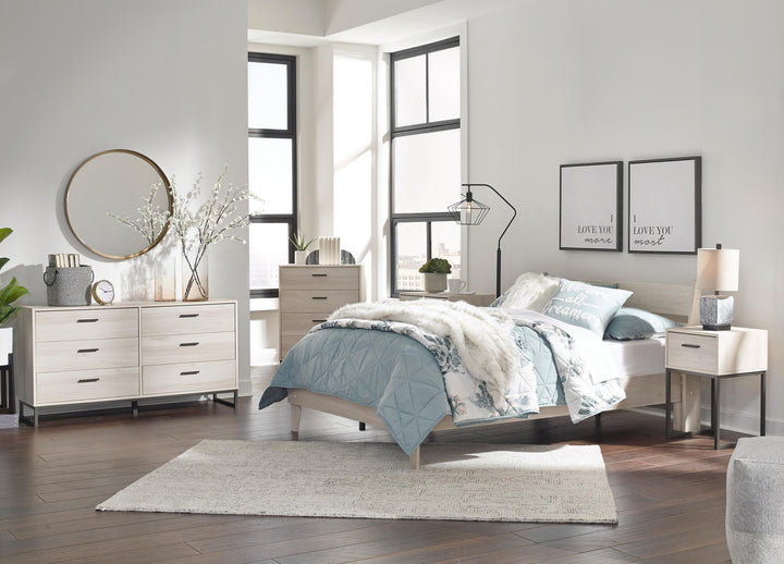 ASHLEY FURNITURE PKG009038 Full Platform Bed With Dresser and 2 Nightstands