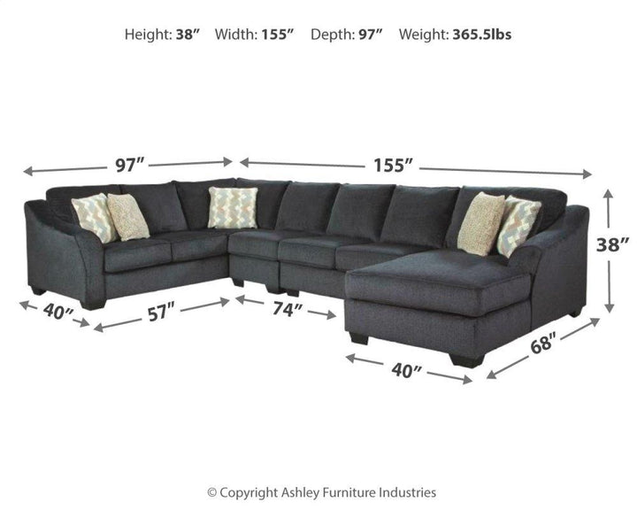ASHLEY FURNITURE 41303S8 Eltmann 4-piece Sectional With Chaise