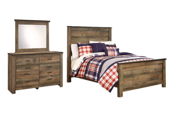 ASHLEY FURNITURE B446B5 Trinell Full Panel Bed With Mirrored Dresser
