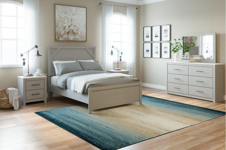 ASHLEY FURNITURE PKG009414 Full Panel Bed With Mirrored Dresser and 2 Nightstands