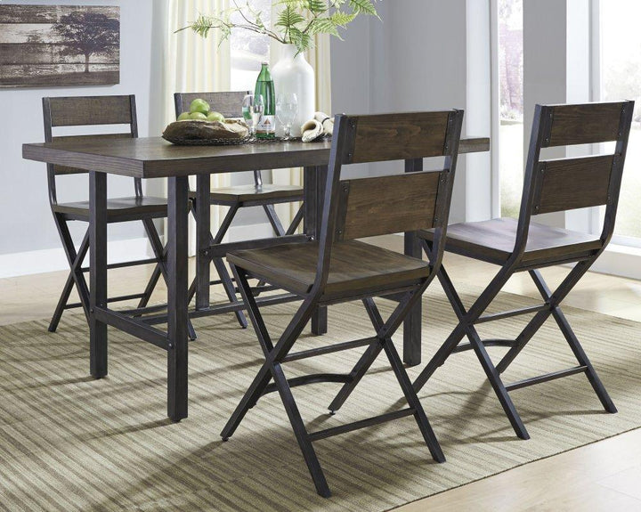 ASHLEY FURNITURE D469D1 Kavara Counter Height Dining Table With 4 Barstools