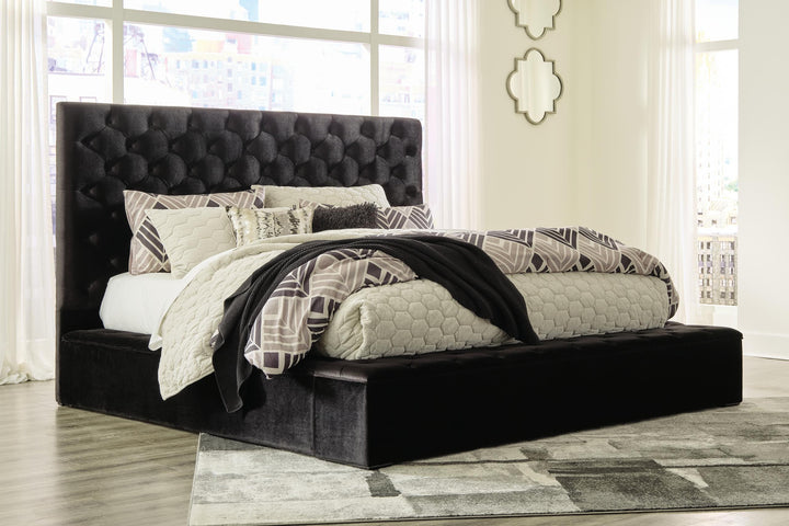 ASHLEY FURNITURE B758B15 Lindenfield California King Upholstered Storage Bed