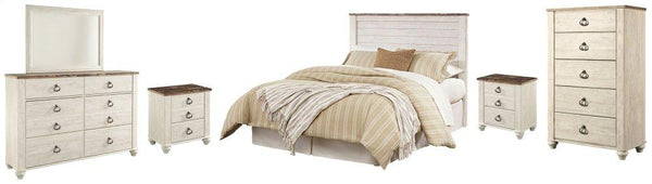 ASHLEY FURNITURE PKG004458 Queen/full Panel Headboard With Mirrored Dresser, Chest and 2 Nightstands