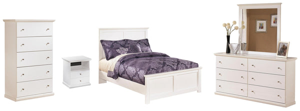 ASHLEY FURNITURE PKG002775 Full Panel Bed With Mirrored Dresser and Chest