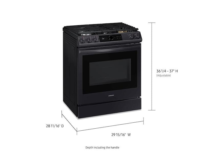 SAMSUNG NX60T8711SG 6.0 cu ft. Smart Slide-in Gas Range with Smart Dial & Air Fry in Black Stainless Steel