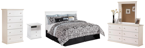 ASHLEY FURNITURE PKG002749 King/california King Panel Headboard With Mirrored Dresser, Chest and Nightstand