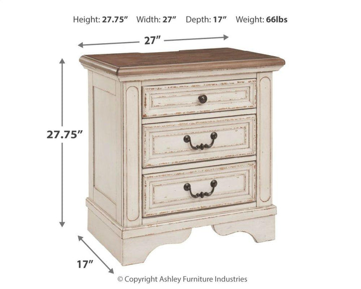 ASHLEY FURNITURE PKG007889 Queen Upholstered Panel Bed With Mirrored Dresser and 2 Nightstands