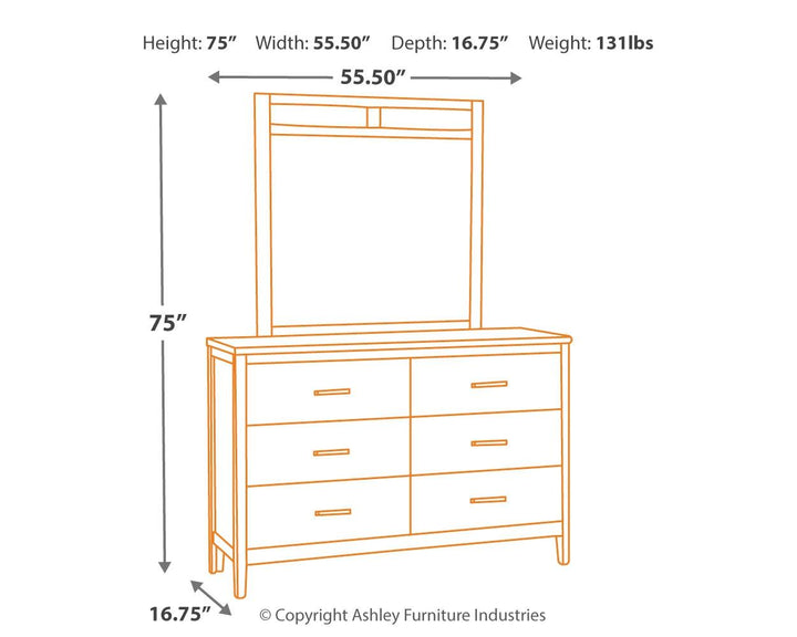 ASHLEY FURNITURE PKG005832 Queen Panel Bed With Mirrored Dresser, Chest and Nightstand