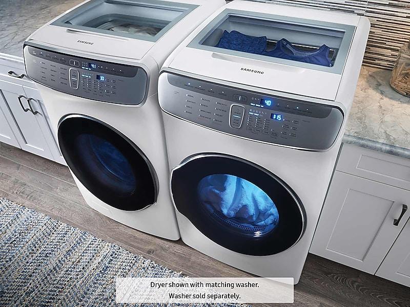 SAMSUNG DVE60M9900W 7.5 cu. ft. Smart Electric Dryer with FlexDry TM in White