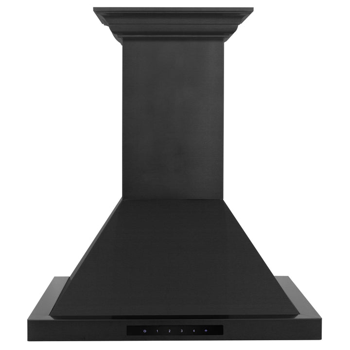 ZLINE KITCHEN AND BATH BSKBNCRNBT24 ZLINE Wall Mount Range Hood in Black Stainless Steel with Built-in CrownSound R Bluetooth Speakers Size: 24 Inch