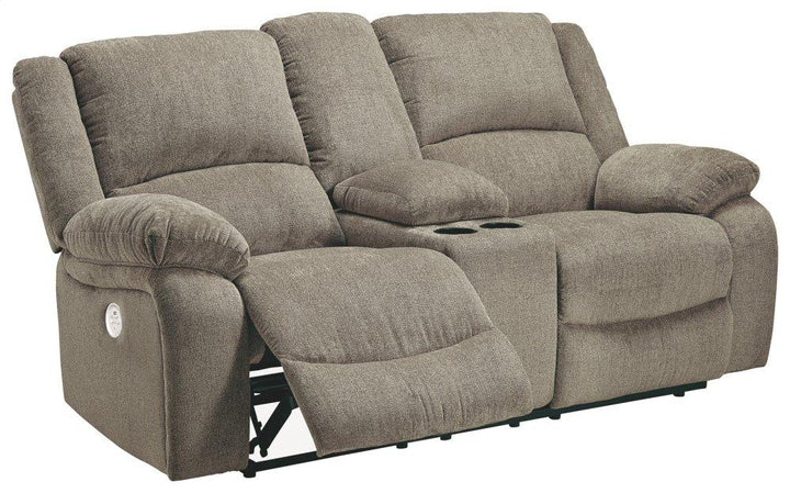 ASHLEY FURNITURE 7650596 Draycoll Power Reclining Loveseat With Console