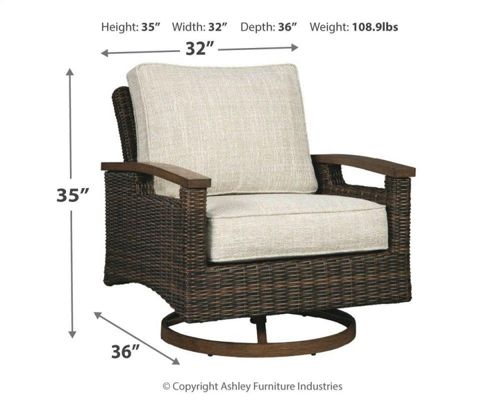 ASHLEY FURNITURE PKG014439 Outdoor Fire Pit Table and 4 Chairs