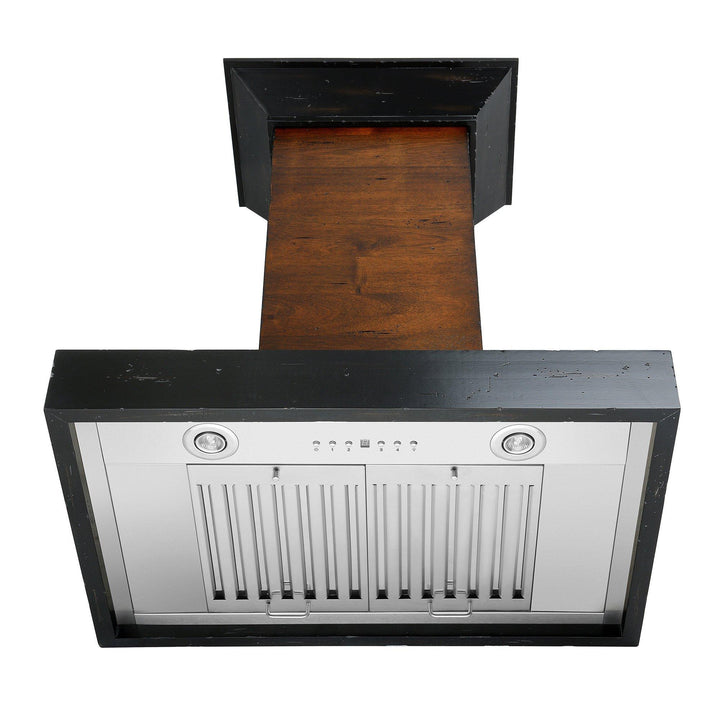 ZLINE KITCHEN AND BATH KBAR30 ZLINE Convertible Vent Wooden Wall Mount Range Hood in Antigua and Walnut Size: 30 Inch