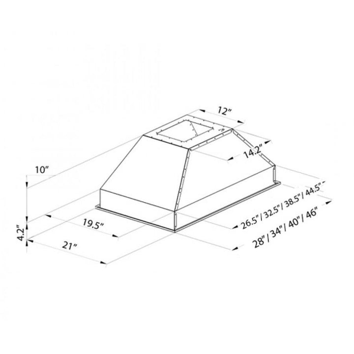 ZLINE KITCHEN AND BATH 721I28 ZLINE Ducted Island Mount Range Hood Insert in Stainless Steel Size: 28 Inch