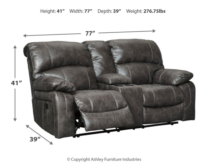 ASHLEY FURNITURE 5160118 Dunwell Power Reclining Loveseat With Console