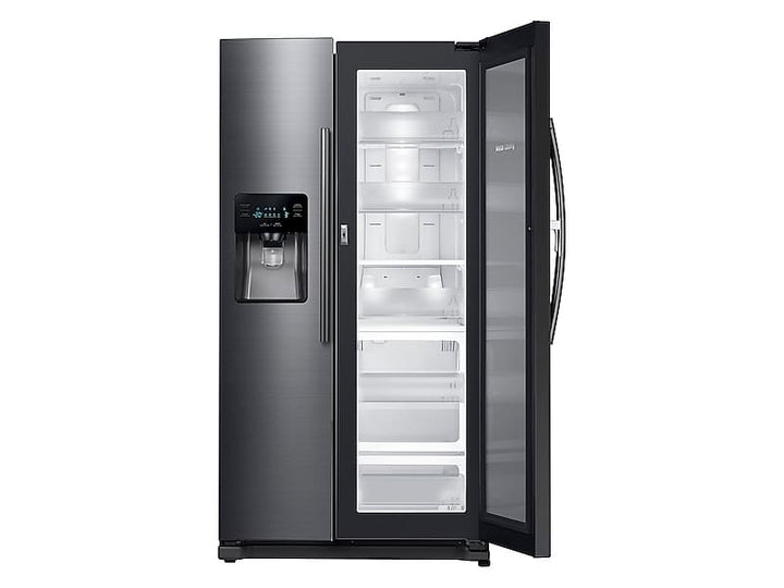 SAMSUNG RH25H5611SG 25 cu. ft. Food ShowCase Side-by-Side Refrigerator with Metal Cooling in Black Stainless Steel