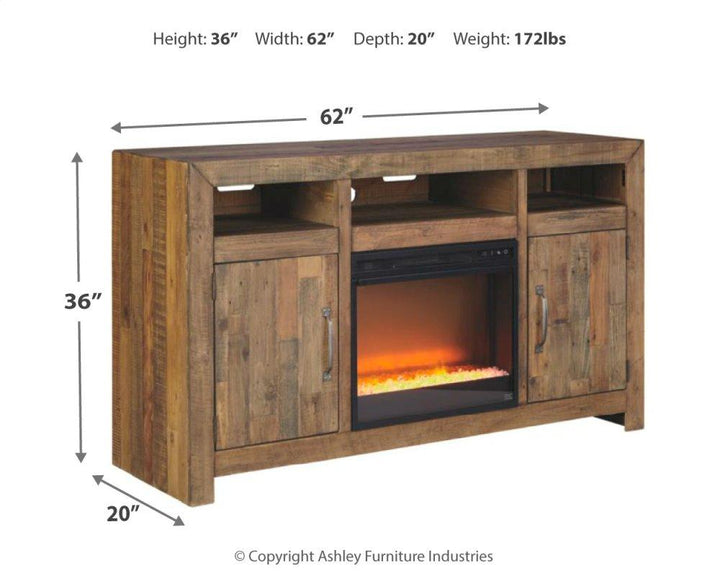 ASHLEY FURNITURE W775W1 Sommerford 62" TV Stand With Electric Fireplace