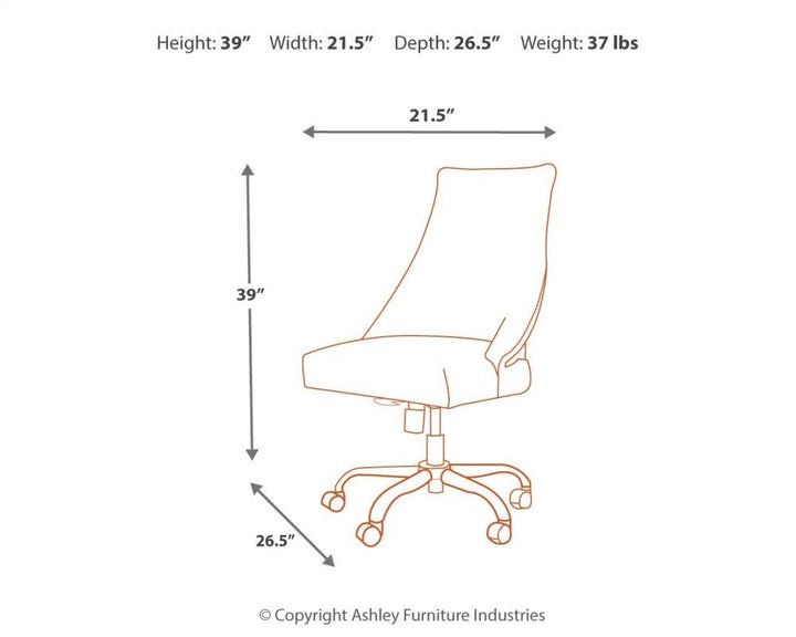 ASHLEY FURNITURE PKG008077 Home Office Desk With Chair