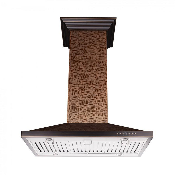 ZLINE KITCHEN AND BATH 8GL2HI30 ZLINE Designer Series Hand Hammered Copper Island Mount Range Hood Size: 30 Inch