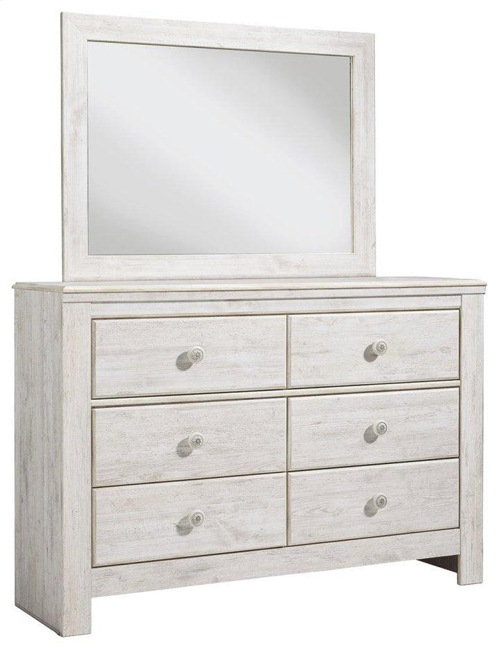 ASHLEY FURNITURE PKG002893 Queen Panel Bed With Mirrored Dresser, Chest and Nightstand