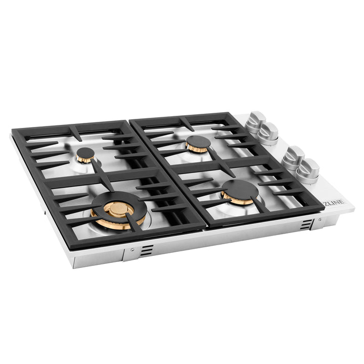 ZLINE KITCHEN AND BATH RC30 ZLINE 30" Drop-in Gas Stovetop with 4 Gas burners Finish: Stainless Steel